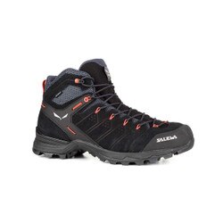 Salewa Alp Mate Mid Waterproof Shoe Men's in Black Out and Fluo Orange